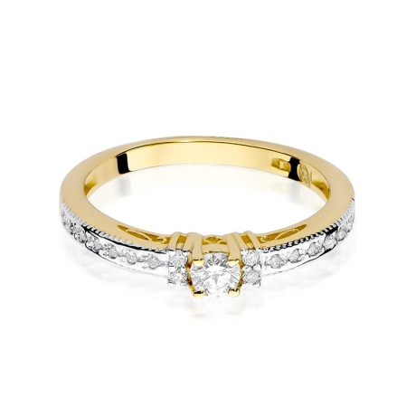 Przejdź do produktu Pierścionek zaręczynowy z żółtego złota z diamentami 0,24ct Fire Of Love