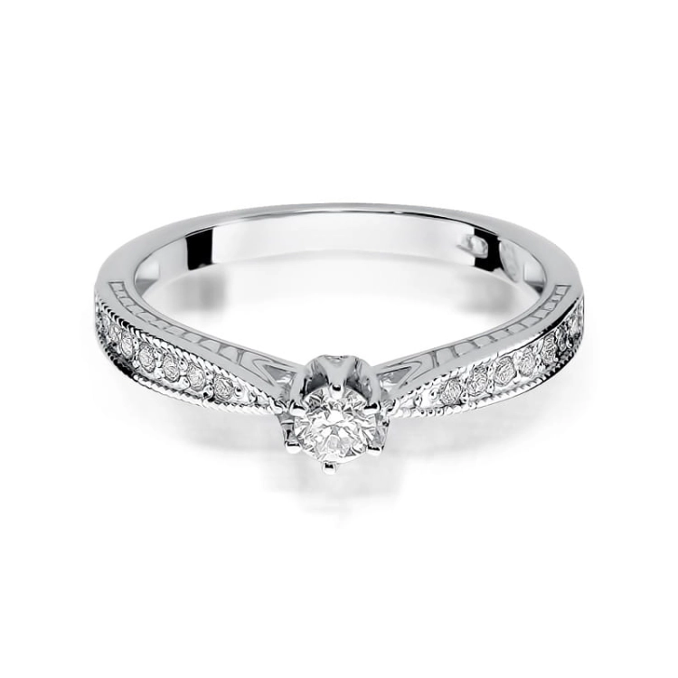 Pierścionek zaręczynowy z białego złota z diamentami 0,30ct Fire Of Love BW-202-b