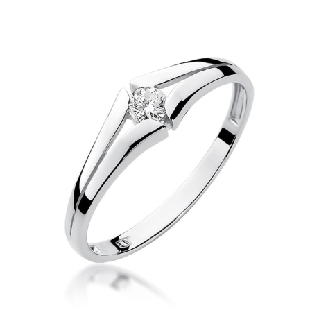 Przejdź do produktu Pierścionek zaręczynowy z białego złota z diamentem 0,08ct Fire Of Love