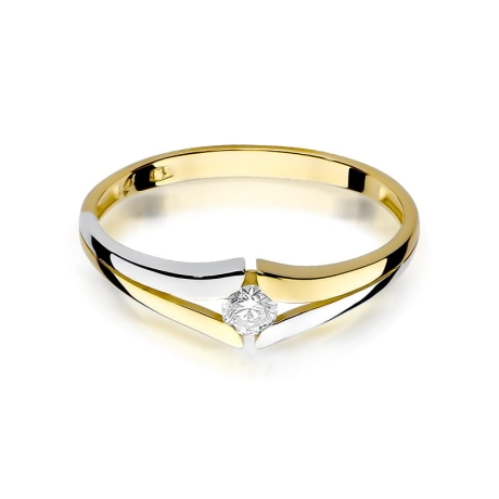 Przejdź do produktu Pierścionek zaręczynowy z żółtego złota z diamentem 0,10ct Fire Of Love 