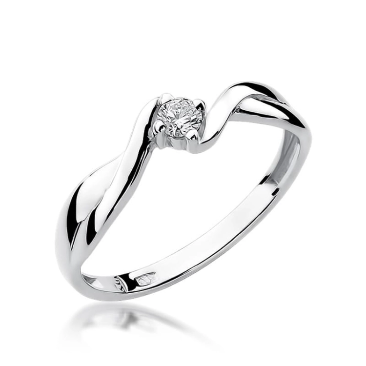 Pierścionek zaręczynowy z białego złota z diamentem 0,08ct Fire Of Love BW-208-0,08ct-b
