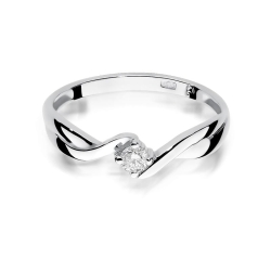 Pierścionek zaręczynowy z białego złota z diamentem 0,08ct Fire Of Love BW-208-0,08ct-b