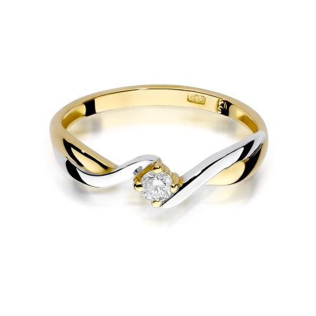 Przejdź do produktu Pierścionek zaręczynowy z żółtego złota z diamentem 0,10ct Fire Of Love 