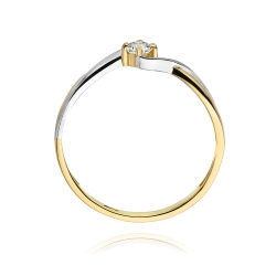 Pierścionek zaręczynowy z żółtego złota z diamentem 0,10ct Fire Of Love BW-208-0,10ct