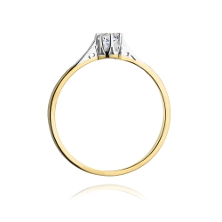 Pierścionek zaręczynowy z żółtego złota z diamentem 0,08ct Fire Of Love BW-209-0,08ct