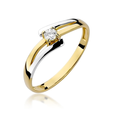 Przejdź do produktu Pierścionek zaręczynowy z żółtego złota z diamentem 0,08ct Fire Of Love 