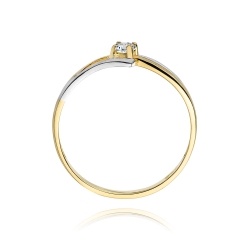 Pierścionek zaręczynowy z żółtego złota z diamentem 0,08ct Fire Of Love BW-210-0,08ct