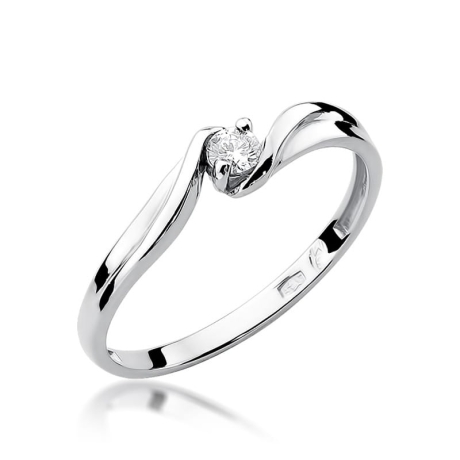 Przejdź do produktu Pierścionek zaręczynowy z białego złota z diamentem 0,10ct Fire Of Love