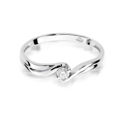 Pierścionek zaręczynowy z białego złota z diamentem 0,10ct Fire Of Love BW-211-0,10ct-b
