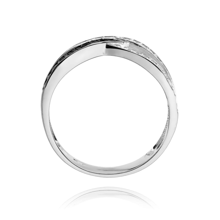 Pierścionek zaręczynowy z białego złota z czarnymi i białymi diamentami 0,18ct Fire Of Love BW-215-czarne-i-białe-b