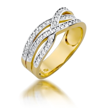 Przejdź do produktu Pierścionek zaręczynowy z żółtego złota z diamentami 0,27ct Fire Of Love