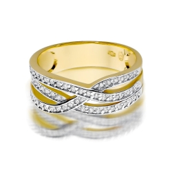 Pierścionek zaręczynowy z żółtego złota z diamentami 0,27ct Fire Of Love BW-215-białe