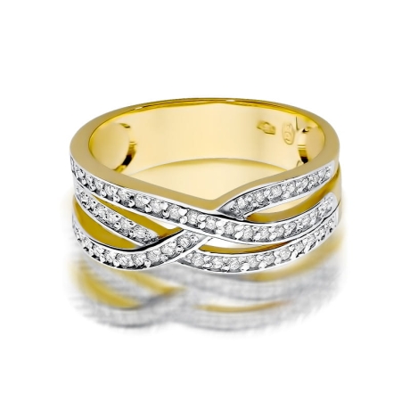 Przejdź do produktu Pierścionek zaręczynowy z żółtego złota z diamentami 0,27ct Fire Of Love