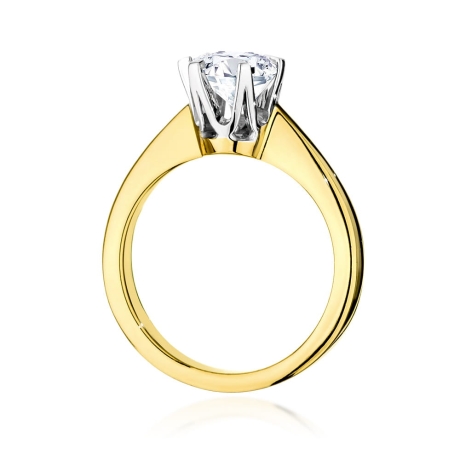 Przejdź do produktu Pierścionek zaręczynowy z żółtego złota z diamentem 1,00ct Fire Of Love 