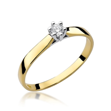 Przejdź do produktu Pierścionek zaręczynowy z żółtego złota z diamentem 0,10ct Fire Of Love 