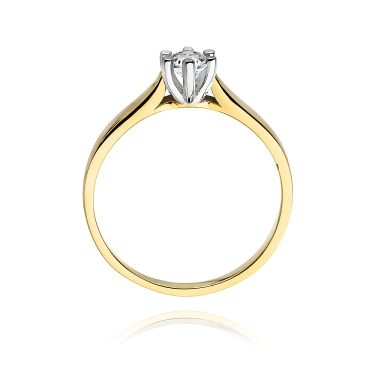 Pierścionek zaręczynowy z żółtego złota z diamentem 0,30ct Fire Of Love BW-222B-0,30ct