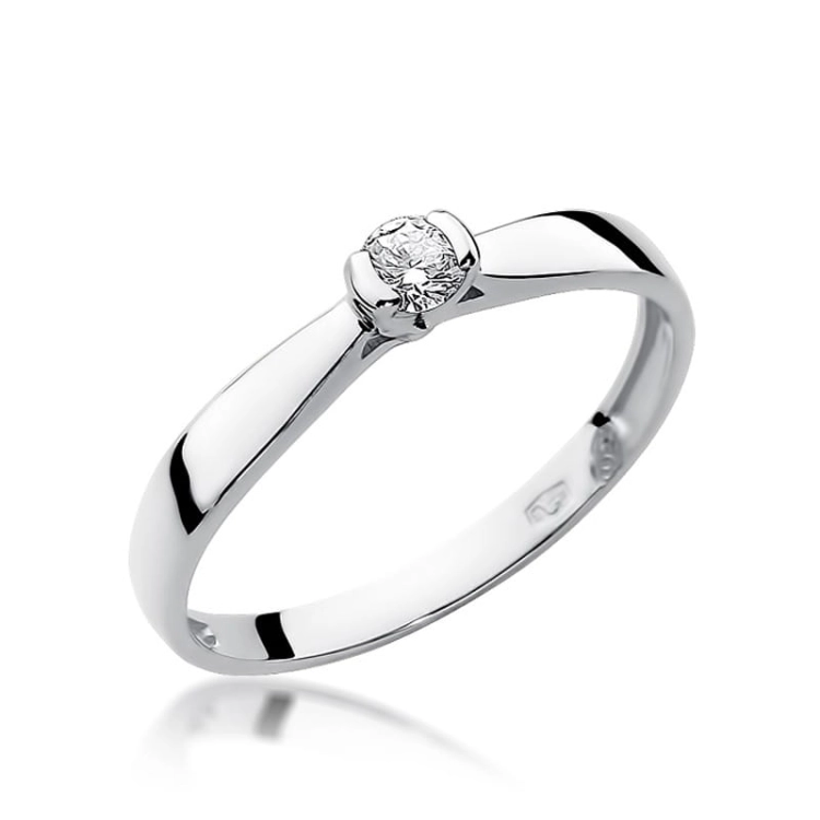 Pierścionek zaręczynowy z białego złota z diamentem 0,08ct Fire Of Love BW-223-0,08ct-b