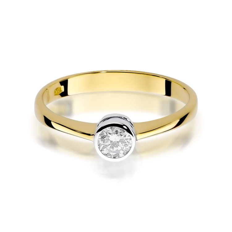 Pierścionek zaręczynowy z żółtego złota z diamentem 0,30ct Fire Of Love BW-224B-0,30ct