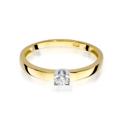 Pierścionek zaręczynowy z żółtego złota z diamentem 0,08ct Fire Of Love BW-225-0,08ct