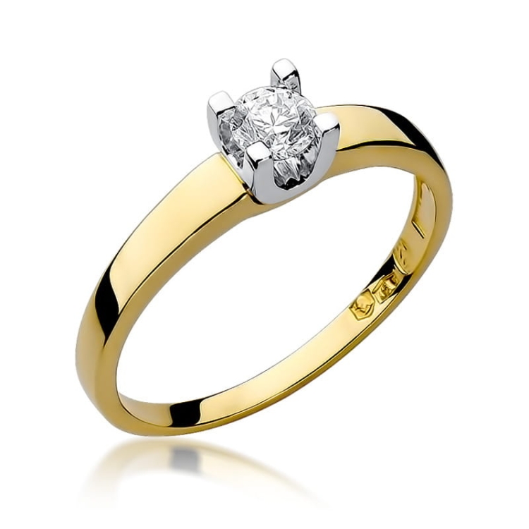 Pierścionek zaręczynowy z żółtego złota z diamentem 0,25ct Fire Of Love BW-225B-0,25ct