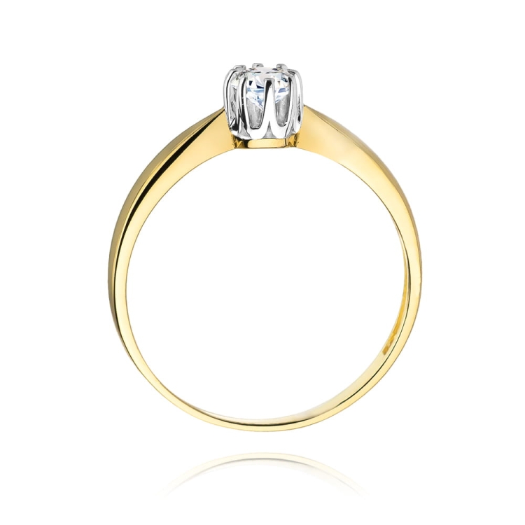 Pierścionek zaręczynowy z żółtego złota z diamentem 0,15ct Fire Of Love BW-228-0,15ct