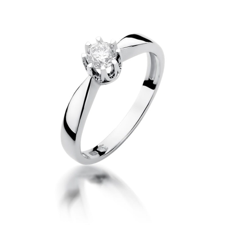 Przejdź do produktu Pierścionek zaręczynowy z białego złota z diamentem 0,30ct Fire Of Love