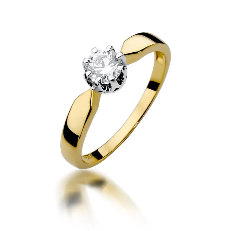 Pierścionek zaręczynowy z żółtego złota z diamentem 0,40ct Fire Of Love BW-228-0,40ct