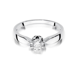 Pierścionek zaręczynowy z białego złota z diamentem 0,50ct Fire Of Love BW-228-0,50ct-b