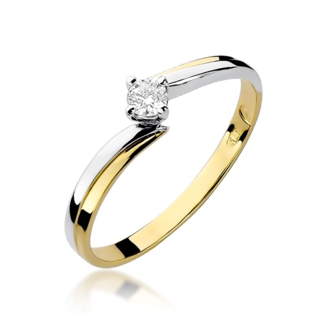 Przejdź do produktu Pierścionek zaręczynowy z żółtego złota z diamentem 0,08ct Fire Of Love 