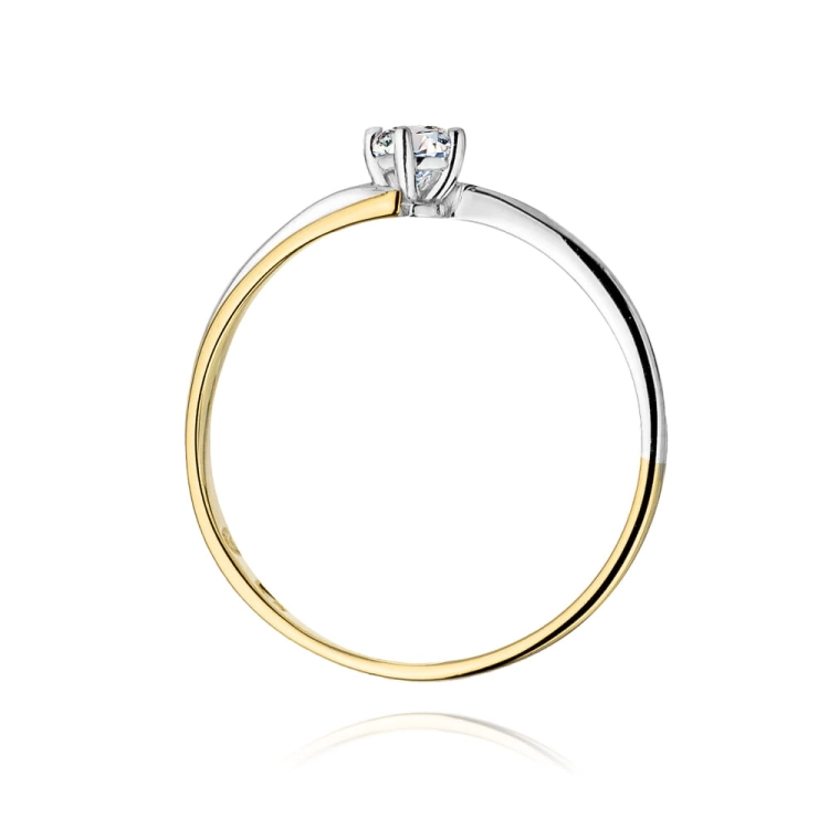 Pierścionek zaręczynowy z żółtego złota z diamentem 0,08ct Fire Of Love BW-231-0,08ct