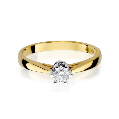 Przejdź do produktu Pierścionek zaręczynowy z żółtego złota z diamentem 0,30ct Fire Of Love 