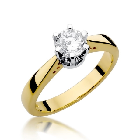 Przejdź do produktu Pierścionek zaręczynowy z żółtego złota z diamentem 1,00ct Fire Of Love 