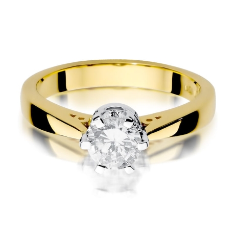 Przejdź do produktu Pierścionek zaręczynowy z żółtego złota z diamentem 1,00ct Fire Of Love 