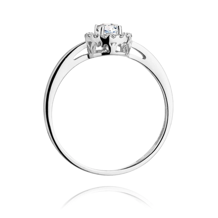 Pierścionek zaręczynowy z białego złota z diamentami 0,20ct Fire Of Love BW-238-b