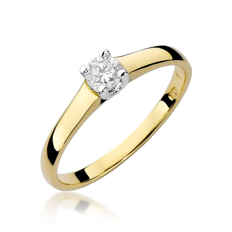 Pierścionek zaręczynowy z żółtego złota z diamentem 0,20ct Fire Of Love BW-239