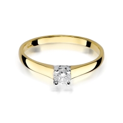 Pierścionek zaręczynowy z żółtego złota z diamentem 0,20ct Fire Of Love BW-239