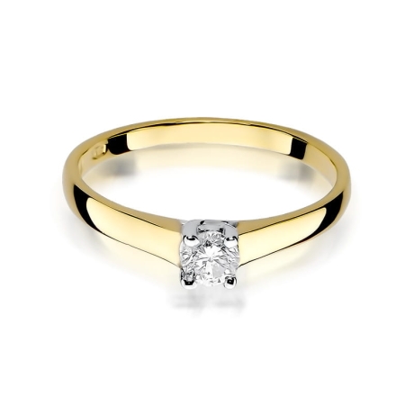 Przejdź do produktu Pierścionek zaręczynowy z żółtego złota z diamentem 0,20ct Fire Of Love