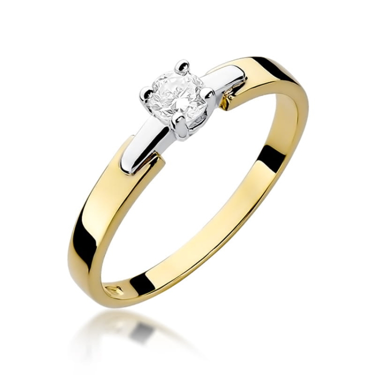 Pierścionek zaręczynowy z żółtego złota z diamentem 0,20ct Fire Of Love BW-241