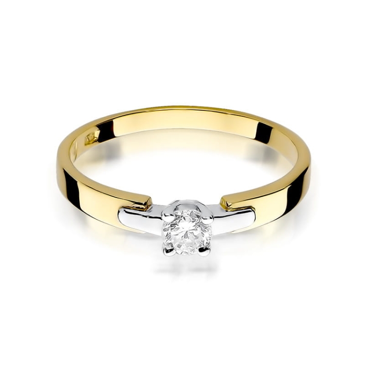 Pierścionek zaręczynowy z żółtego złota z diamentem 0,20ct Fire Of Love BW-241