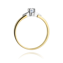 Pierścionek zaręczynowy z żółtego złota z diamentem 0,20ct Fire Of Love BW-241