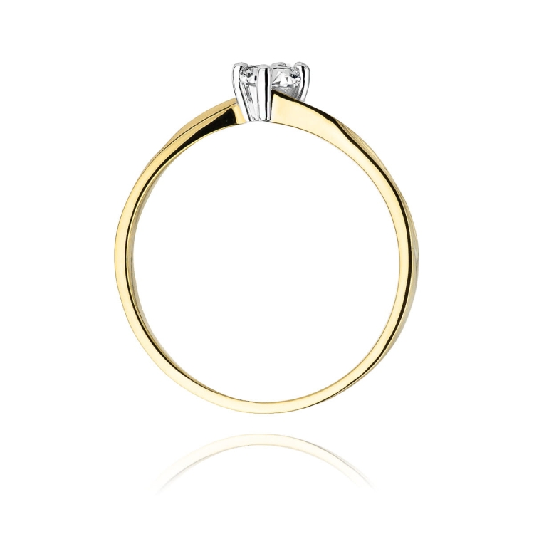 Pierścionek zaręczynowy z żółtego złota z diamentem 0,20ct Fire Of Love BW-243