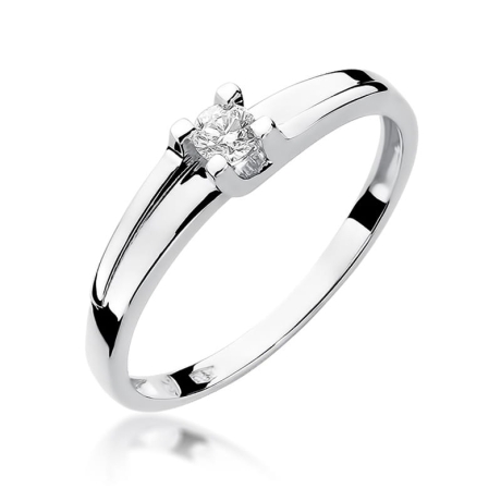 Przejdź do produktu Pierścionek zaręczynowy z białego złota z diamentem 0,12ct Fire Of Love