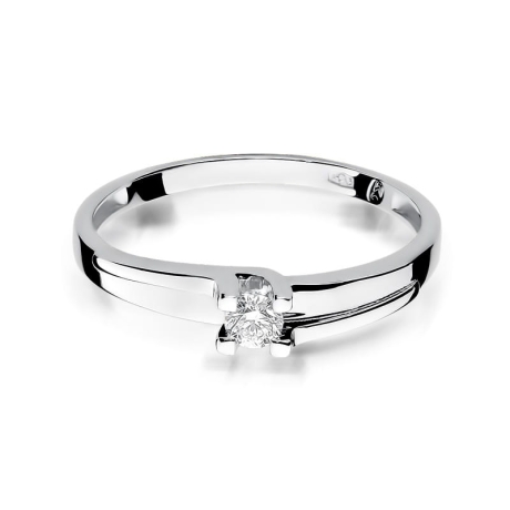 Przejdź do produktu Pierścionek zaręczynowy z białego złota z diamentem 0,12ct Fire Of Love
