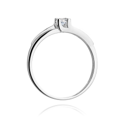 Pierścionek zaręczynowy z białego złota z diamentem 0,12ct Fire Of Love BW-246-b