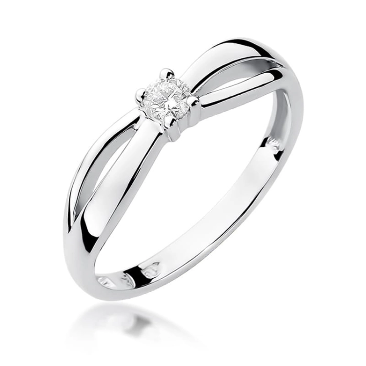 Pierścionek zaręczynowy z białego złota z diamentem 0,10ct Fire Of Love BW-248-b