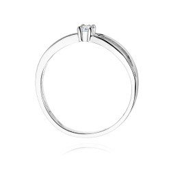 Pierścionek zaręczynowy z białego złota z diamentem 0,10ct Fire Of Love BW-248-b