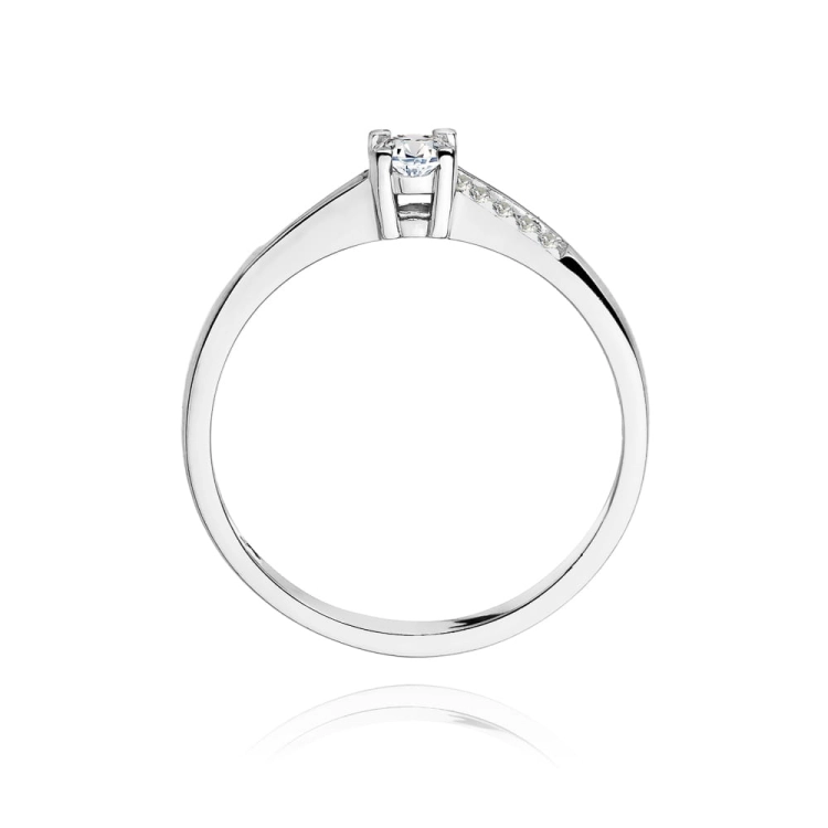 Pierścionek zaręczynowy z białego złota z diamentami 0,19ct Fire Of Love BW-258-b