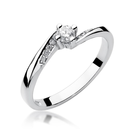 Przejdź do produktu Pierścionek zaręczynowy z białego złota z diamentami 0,19ct Fire Of Love