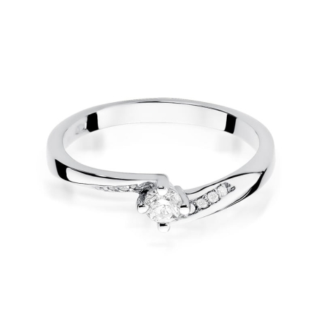 Przejdź do produktu Pierścionek zaręczynowy z białego złota z diamentami 0,19ct Fire Of Love
