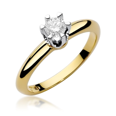 Przejdź do produktu Pierścionek zaręczynowy z żółtego złota z diamentem 0,30ct Fire Of Love 